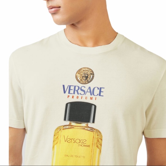 Brand New Versace Men's Scents Motif T-Shirt - Picture 5 of 5